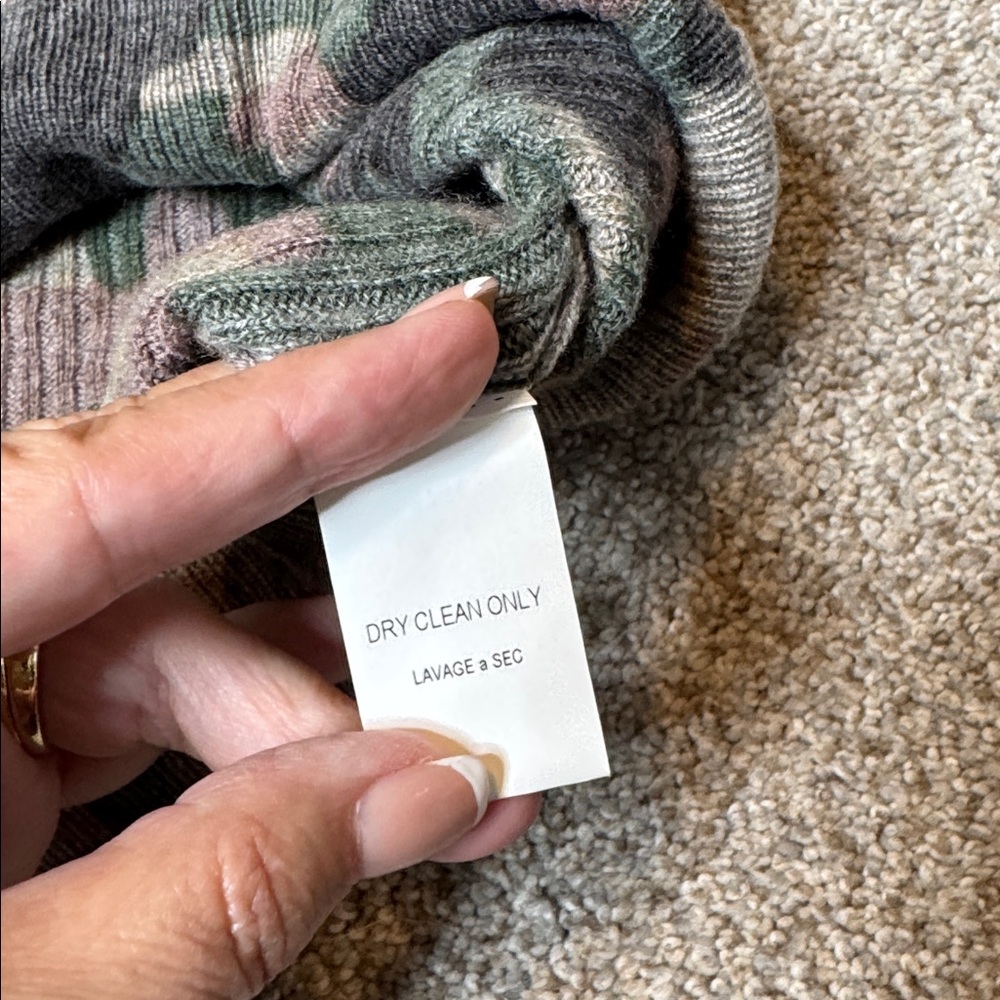 NSF Marta Camo Cashmere Wool Crewneck Sweater Small - Picture 10 of 13